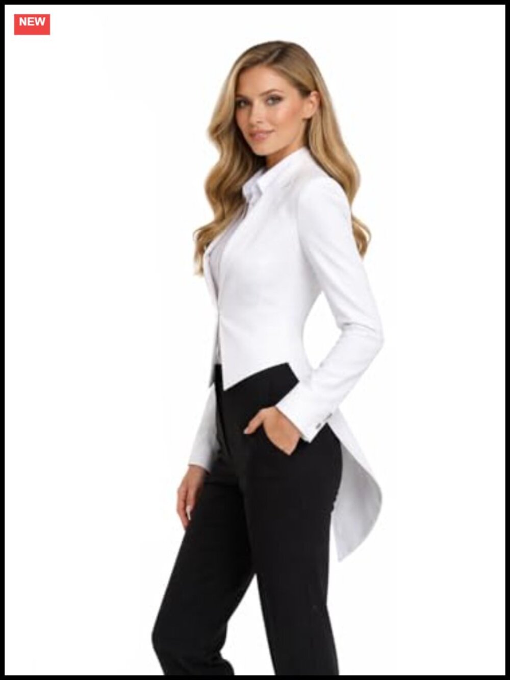 Women Retro Tailcoat Tuxedo Magician Jacket Cosplay Party Fitted Polyester